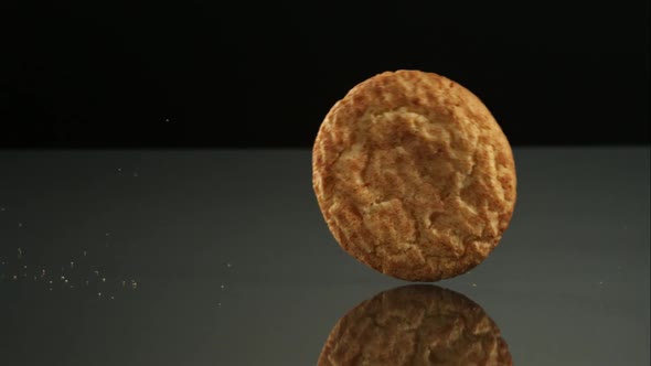 Cookies falling and bouncing in ultra slow motion 