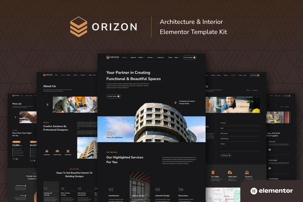 Orizon - Architecture & Interior Design Elementor Template Kit