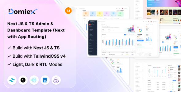 Domiex - Next.js & TS Tailwind Admin & Dashboard Template (Next 15 & APP Router)