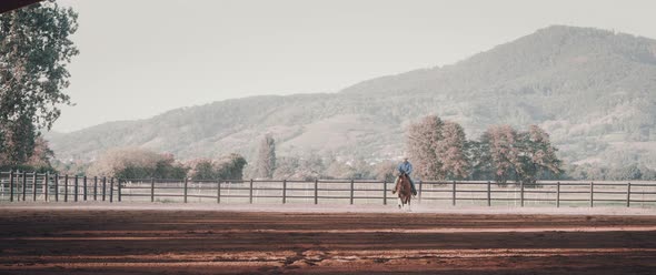 Cowboy on a Horse Ranch