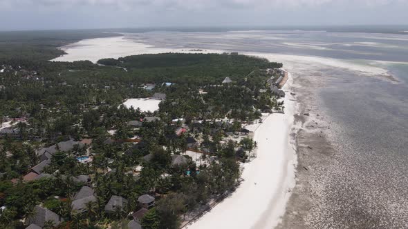 Zanzibar Tanzania  Aerial View of Low Tide in the Ocean Near the Coast