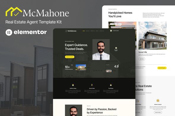 McMahone - Real Estate Agent Elementor Template Kit