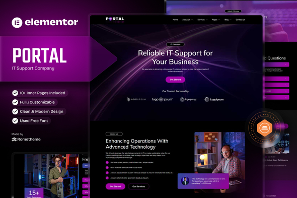 Portal - IT Company Elementor Template Kit