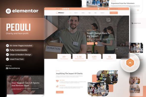 Peduli - Charity Elementor Template Kit