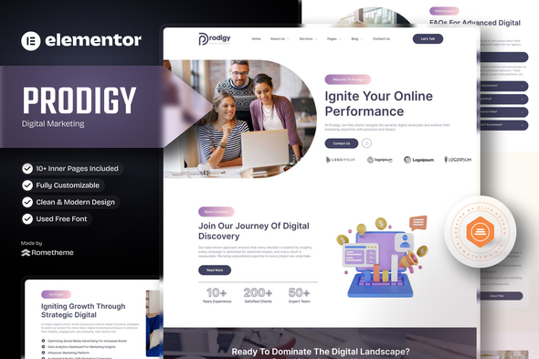 Prodigy - Digital Marketing Elementor Template Kit