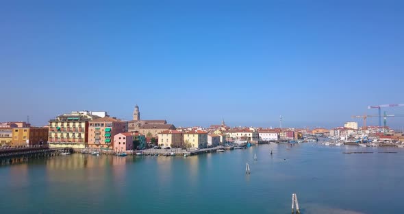 Aerial View of the City on the Water Chioggia