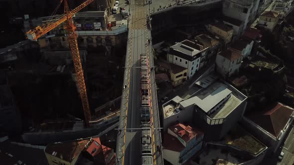 Subway On Bridge In Porto