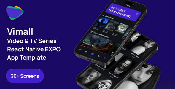 Vimall – React Native Expo Movie & TV Series App Template
