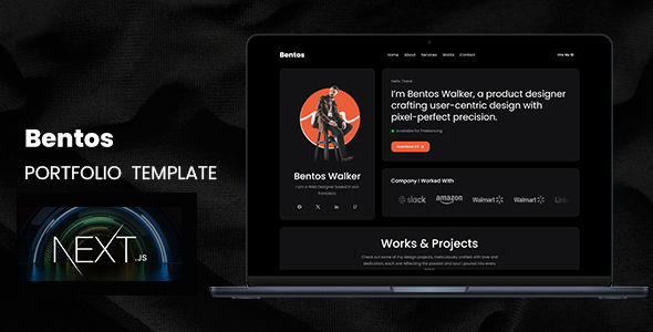 Bentos - Personal Portfolio Next JS Template