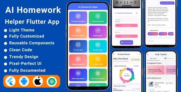 AI Homework Helper Flutter App | AI Learning Flutter App