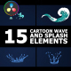 Cartoon Wave And Splash Elements | DaVinci Resolve - VideoHive Item for Sale