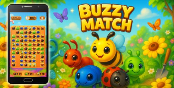 Buzzy Match – Addictive Match-3 Puzzle Game | Construct 3 | HTML5
