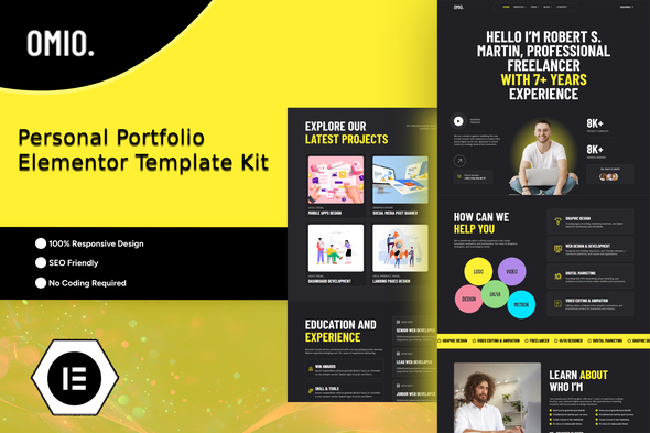 Omio - Modern Personal Portfolio Elementor Template Kit
