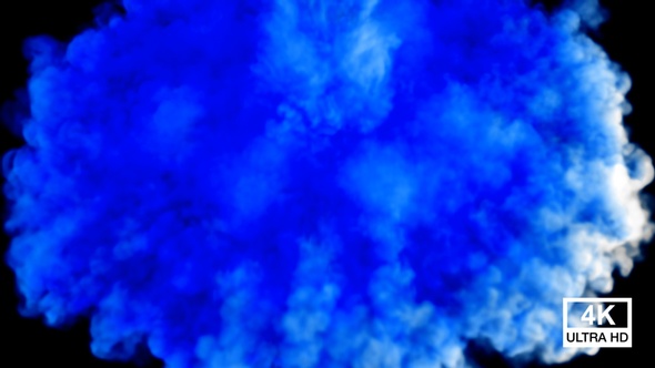 Streaming And Spreading Blue Color Smoke From Top To Down 4K alt
