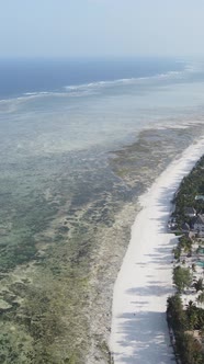 Vertical Video of the Ocean Near the Coast of Zanzibar Tanzania