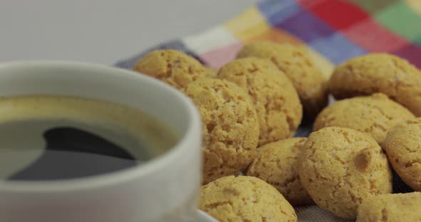 Cookie and Cup of Coffee. Kruidnoten, Pepernoten, Traditional Sweets, Strooigoed