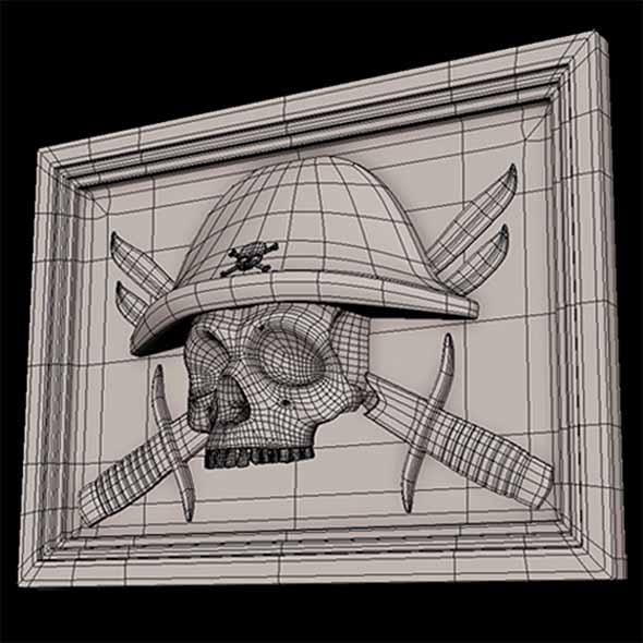 3D model of pirate logo