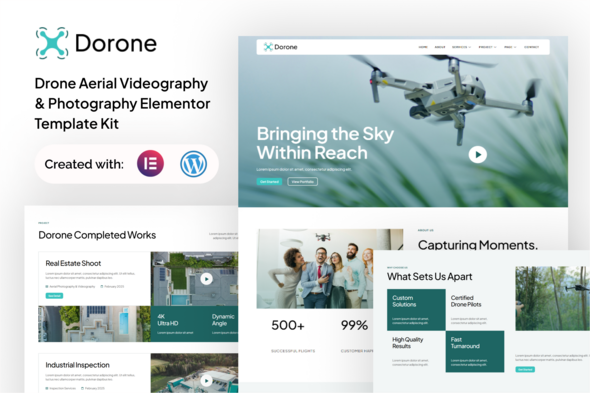 Dorone - Drone Aerial Videography and Photography Elementor Template Kit