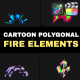 Cartoon Polygonal Fire Elements | FCPX - VideoHive Item for Sale