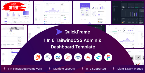 QuickFrame - Admin & Dashboard Template
