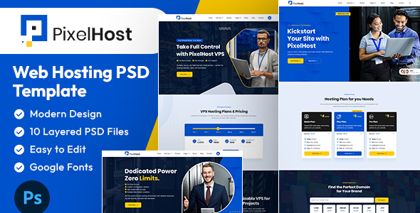 PixelHost | Web Hosting PSD Template