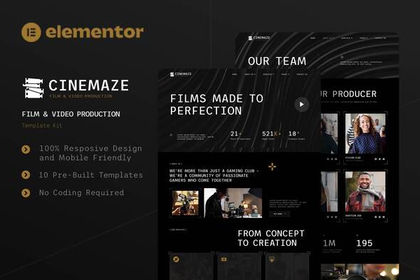Cinemaze - Film & Video Production Elementor Template Kit