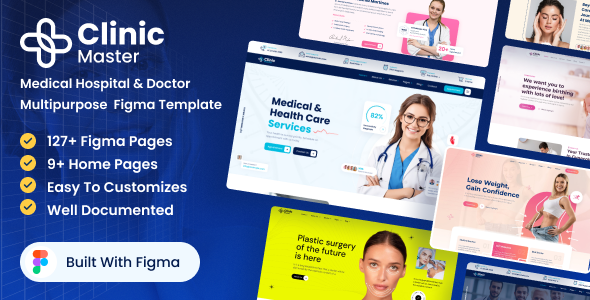 ClinicMaster | Medical Hospital & Doctor Multipurpose Figma Template