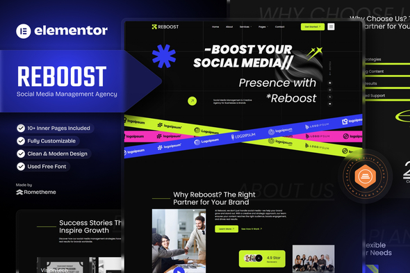 Reboost - Digital Marketing Agency Elementor Template Kit