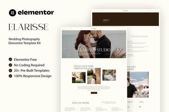Elarisse - Wedding Photography Elementor Template Kit