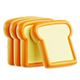 3D Render of Classic Sliced White Bread - 3DOcean Item for Sale