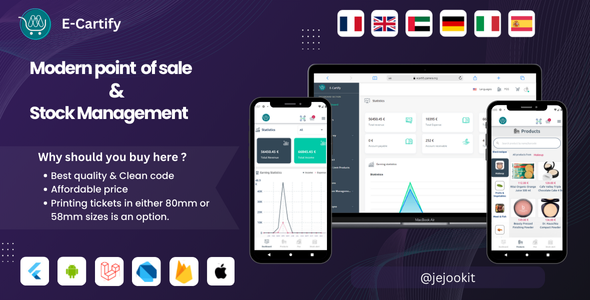 E-Cartify - Flutter Modern Point of Sale - Flutter Stock Management  in Laravel + Flutter