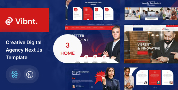 Vibnt - Creative Digital Agency React Next Js Template