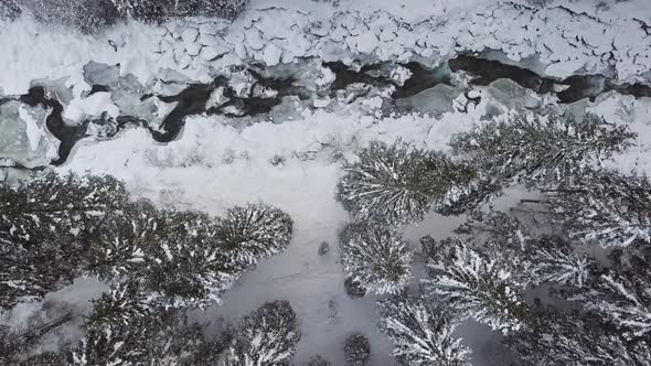 Aerial of Winter River