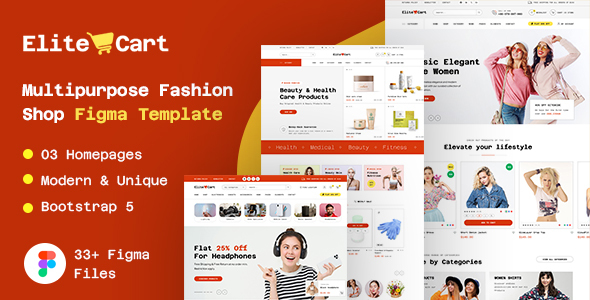 EliteCart - Multipurpose Fashion Shop Figma Template