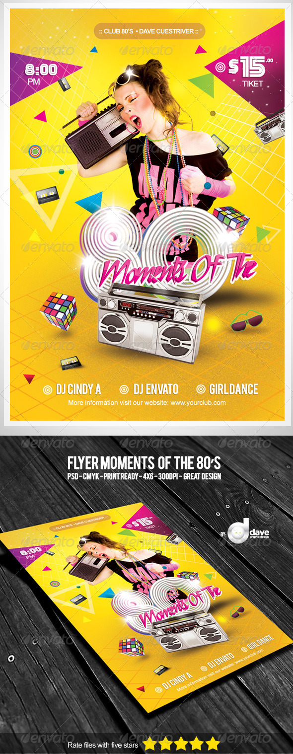 Flyer Moments Of The 80's