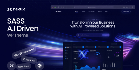 Nexux - AI Saas Landing Page WordPress Theme