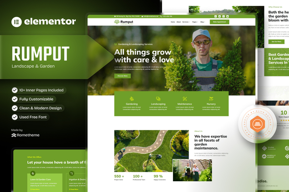 Rumput - Landscape & Gardening Services Elementor Template Kit