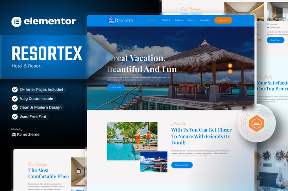 Resortex - Hotel & Resort Elementor Pro Template Kit