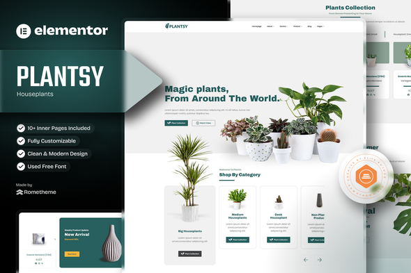 Plantsy - Houseplants Elementor Template Kit
