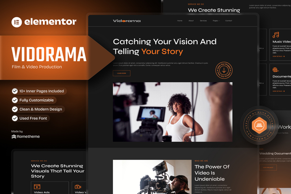 Vidorama - Film & Video Production Service Elementor Template Kit