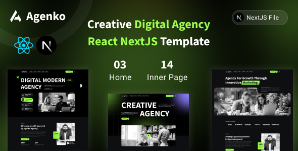Agenko - Creative Digital Agency React NextJS Template