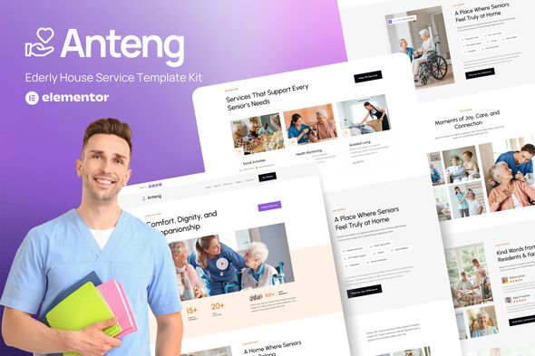 Anteng - Elderly House Service Elementor Kit Template