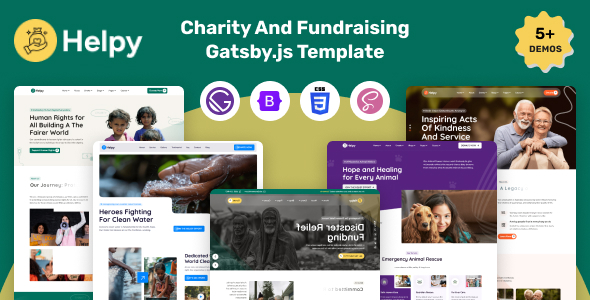 Helpy - Gatsby.JS Charity And Fundraising Template