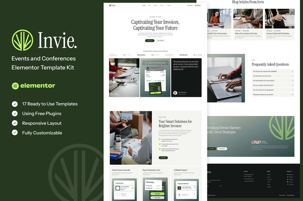 Invie - Invoicing Platform & SaaS Elementor Template Kit