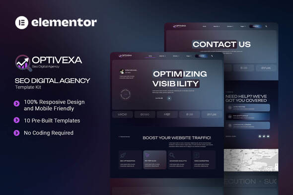 Optivexa - SEO Digital Agency Elementor Template Kit