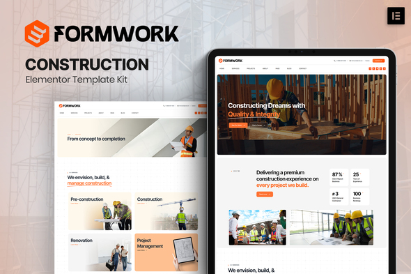 Formwork - Construction  Elementor Template Kit