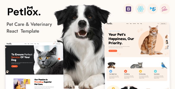 Petlox | Pet Care & Veterinary React Template