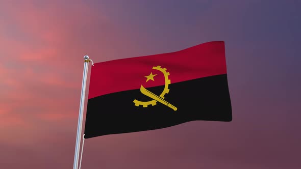 Flag Of Angola Waving 4k