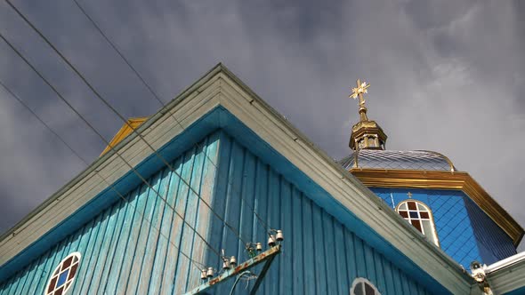 Ancient Wooden Orthodox Church of Transfiguration in Village Ukraine