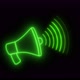 Green Color Neon Light Hand Speaker Animated On Black Background - VideoHive Item for Sale